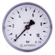 Rohrfeder Manometer aus Kunststoff, Anschluss 1/4 Zoll rückseitig/axial, Durchmesser ø63 mm, Anzeigebereich 0 bis 2.5 bar, Klasse 1.6