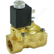 2/2-Wege Magnetventil, G 1 Zoll, stromlos geöffnet N.O., vorgesteuert, Messing, 110V/AC, 0.15-9 bar, FKM-Dichtung, -10°C bis +130°C, Nennweite 25mm