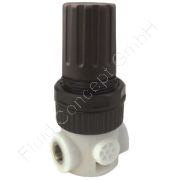 Druckregler für Wasser, Serie MINI POM LES, G 1/8 Zoll, POM, Regelbereich 0-2 bar, EPDM, ohne Sekundärentlüftung, Edelstahlgewinde, Lebensmittelausführung