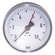 Rohrfeder Manometer aus Kunststoff, Anschluss 1/4 Zoll rückseitig/axial, Durchmesser ø80 mm, Anzeigebereich -1 bis 0 bar, Klasse 2.5, Markierungszeiger rot