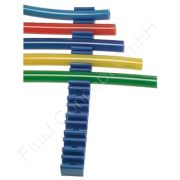 Schlauch- / Rohrklemmleiste, Kunststoff, blau, Klemmzahl 10, für Schlauch-Ø 8mm