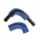Schlauchstütze, Rohrklemmleiste, Winkel 90°, Kunststoff, blau, für Schlauch-Ø 6mm, Mittelradius 10mm