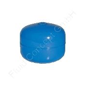 Druckluftbehälter Stahl, Inhalt 2.5 Liter, Anschluss 2x G 1/2 Zoll IG, blau lackiert RAL5015-110, 2 Anschlüsse, 11bar, Ø 160 mm, Länge 175 mm
