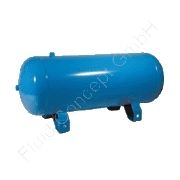 Druckluftbehälter Stahl, Inhalt 100.0 Liter, Anschluss 2x G 2 Zoll IG & 2x G 1/2 Zoll IG, blau lackiert RAL5015-110, 4 Anschlüsse, 11bar, Ø 370 mm, Länge 990 mm