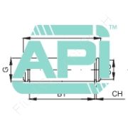 API Bolzen für Gabelbflansch CF250, 2 Seegeringe, Stahl, für Kolben mit 250mm