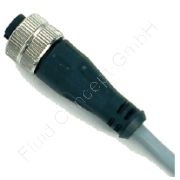 M12 Industrie-Steckverbinder Buchse (IEC61076-2-101), gerade Ausführung, freies Leitungsende, 250V AC/DC, 4-polig, 30cm PVC-Kabel, -25°C bis + 90°C, IP67 EN60529 (DIN40050)