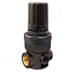 Druckregler für Wasser, Serie MINI POM, G 1/8 Zoll, POM, Regelbereich 0-2 bar, NBR, ohne Sekundärentlüftung