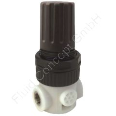 Druckregler für Wasser, Serie MINI POM LES, G 1/4 Zoll, POM, Regelbereich 0-4 bar, EPDM, ohne Sekundärentlüftung, Edelstahlgewinde, Lebensmittelausführung