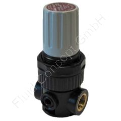 Druckregler für Bremsflüssigkeit, Serie MINI POM E, G 1/4 Zoll, POM, Regelbereich 0-12 bar, EPDM, ohne Sekundärentlüftung