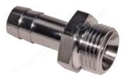 Einschraub-Gewindetülle, G 1/2 Zoll, Schlauch Ø 12mm, Messing vernickelt