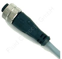 M12 Industrie-Steckverbinder Buchse (IEC61076-2-101), gerade Ausführung, freies Leitungsende, 250V AC/DC, 4-polig, 60cm PVC-Kabel, -25°C bis + 90°C, IP67 EN60529 (DIN40050)